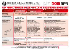 Как начисляются академические надбавки в НИУ ВШЭ Как начисляются академические надбавки в НИУ ВШЭ (ноябрь 2012)